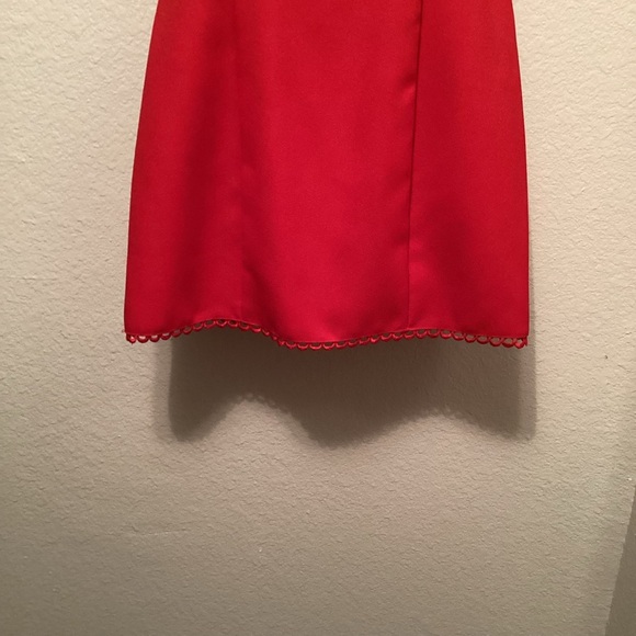 La Belle Red A-Line Mini Dress Crew Neck Short Sleeve - Picture 7 of 7